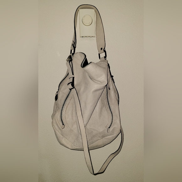 Elliott Lucca Designer Cream Tan Beige Crossbody Purse Handbag - Picture 8 of 11